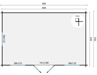 Gartenhaus Tane 480x350 cm